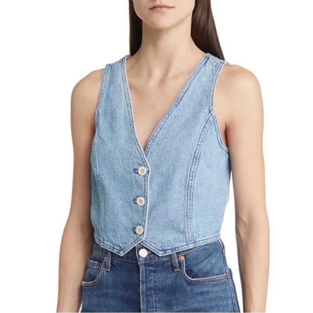 Madewell Katrina denim crop vest top